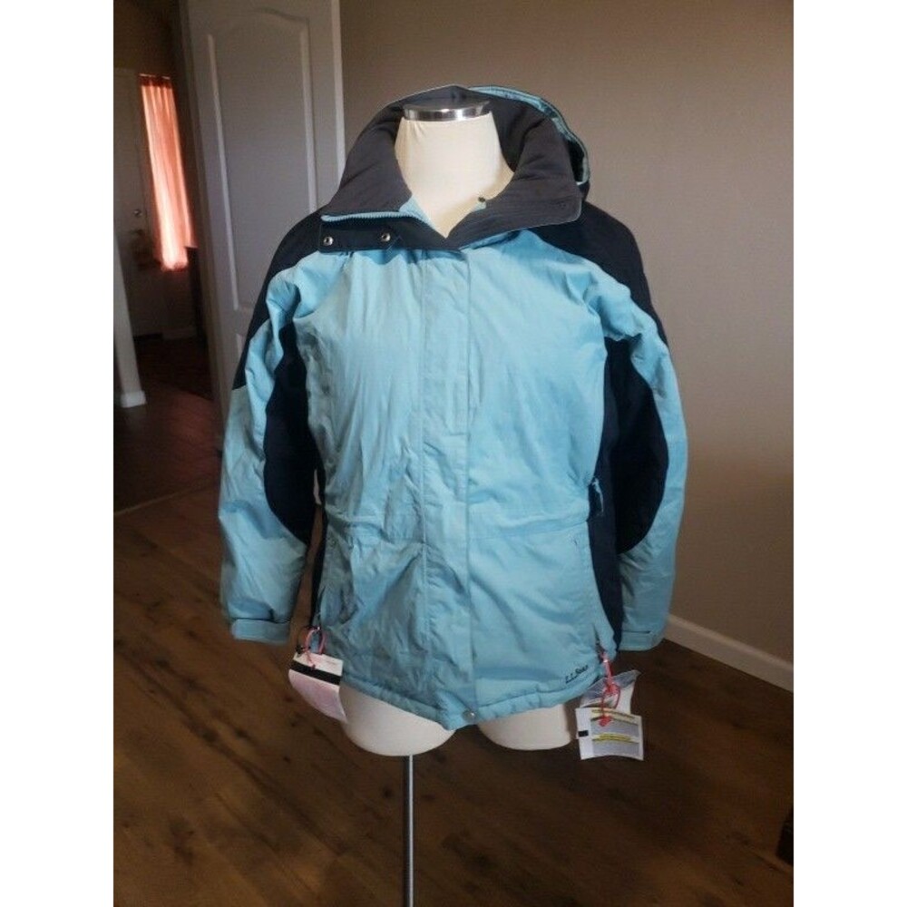 L.L. Bean Jacket Primalift Womens Blue Sz LP Ski Full Zip Snowboard Winter Coat